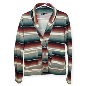 Truly Madly Deeply Aztec Western Button Down Cardigan  Style Sweater Women Small